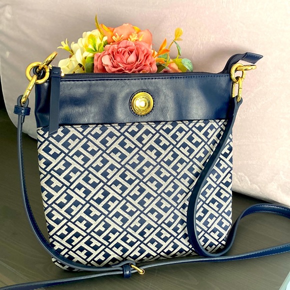 FINAL SALE! 💥 TOMMY HILFIGER Crossing bag Blue Navy-adjustable second hand - Picture 1 of 5